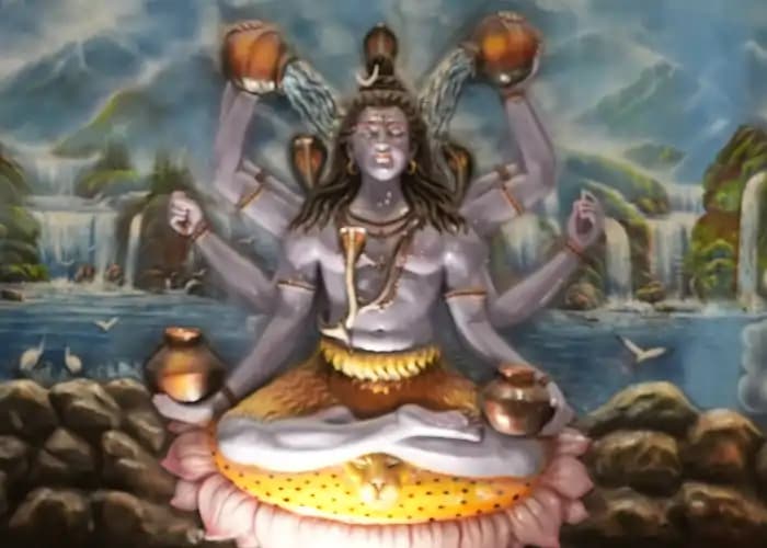 Meditative Shiva with Nandi and Elements