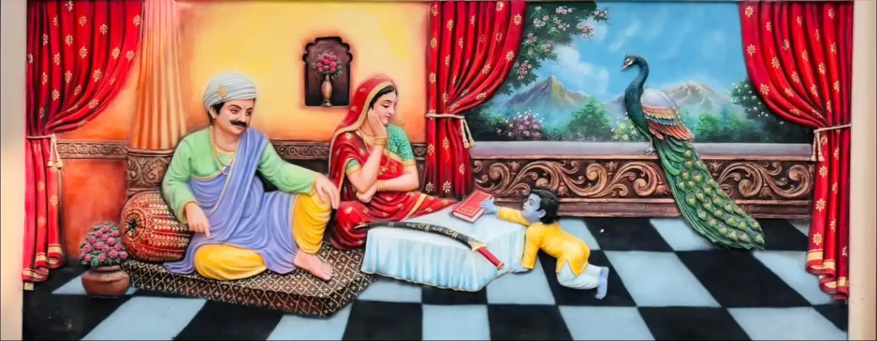 Photos of baby krishna with mother yashoda at chaar dham temple vrindavan